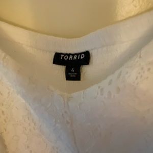 Torrid White Babydoll Tank 4x